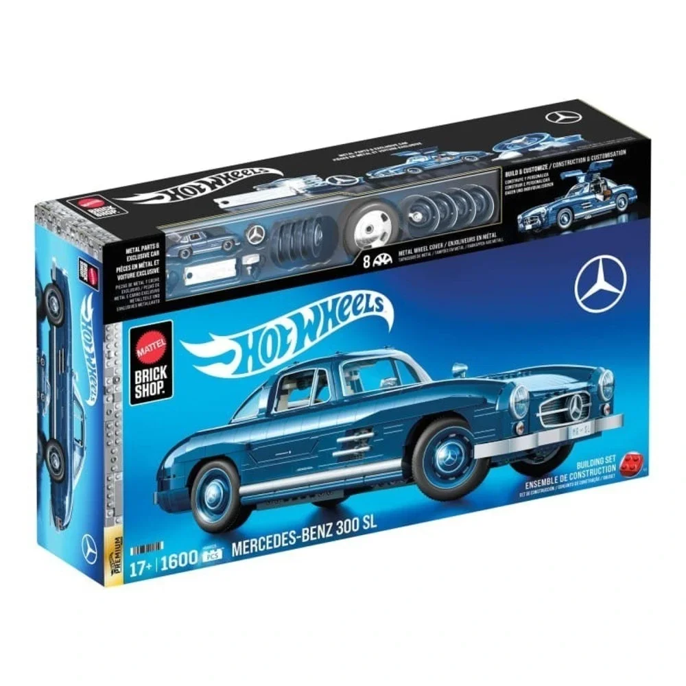 Mattel Brick Shop Hot Wheels Mercedes-Benz 300 SL Building Set 1600pcs | SEALED